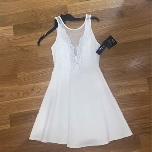 Lulus White skater lace dress
